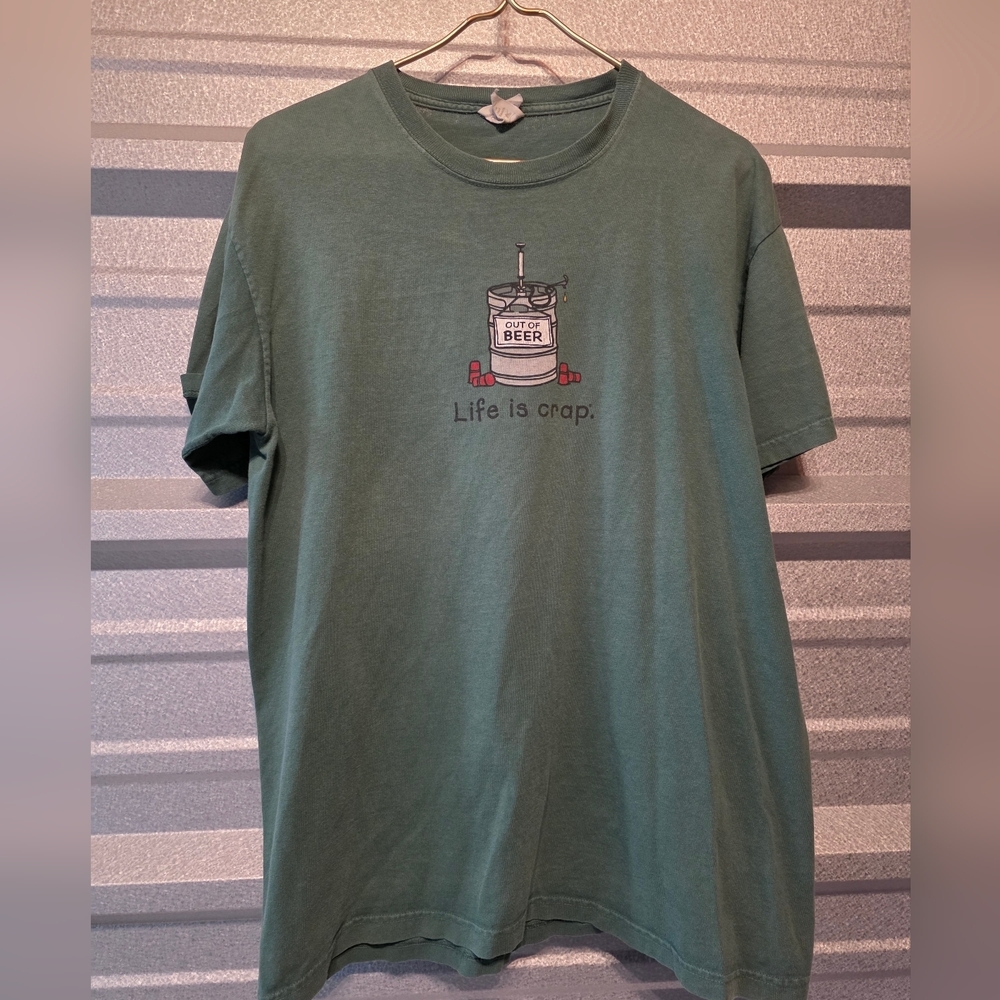 Life Is Crap Green Graphic T-Shirt